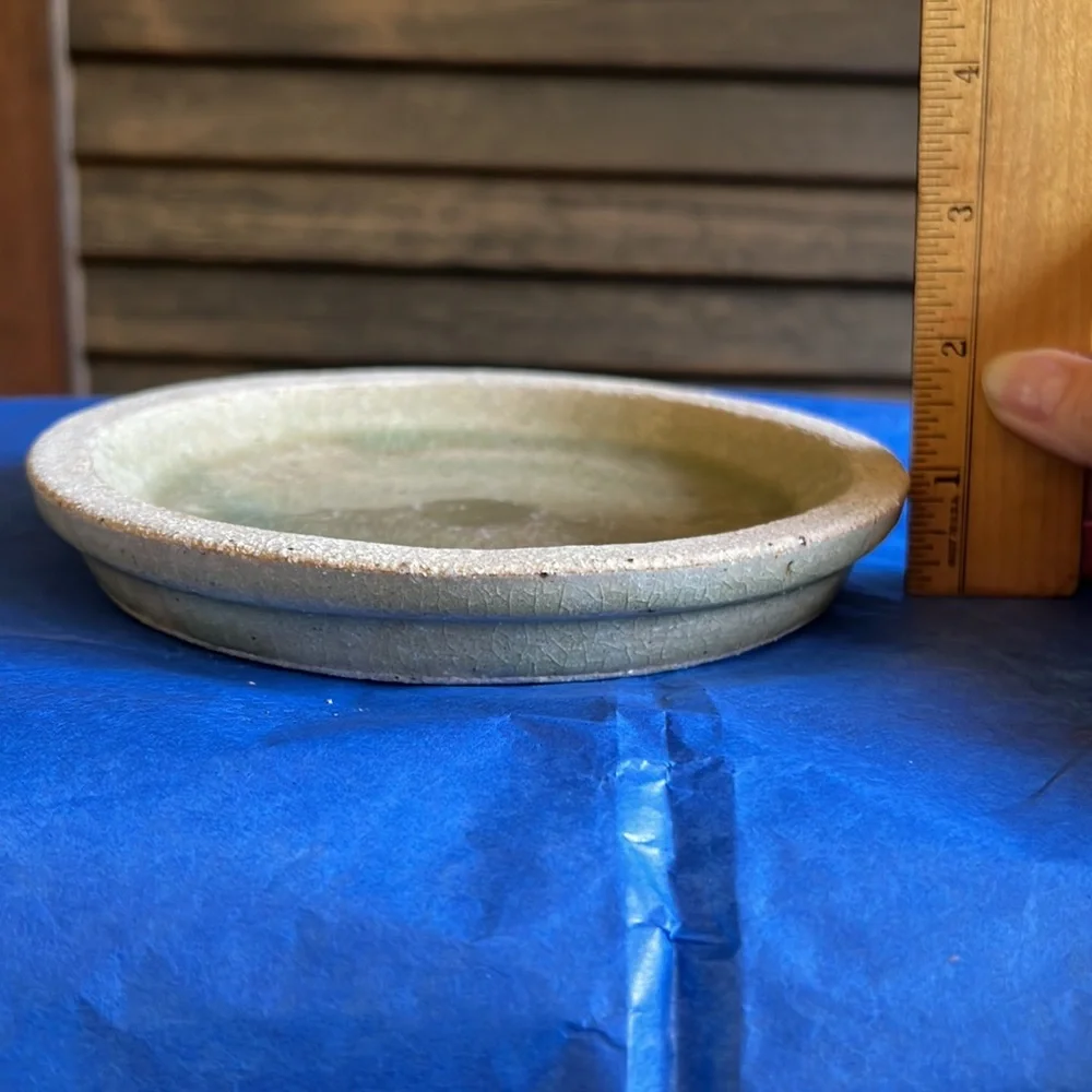 Glazed Green and Tan Candle Holder
